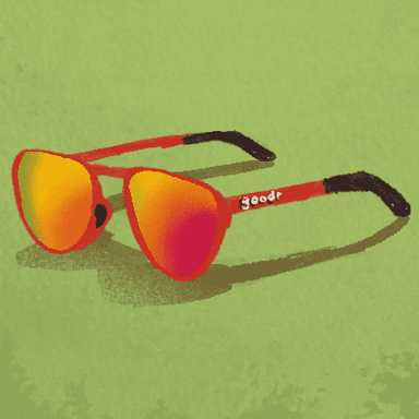 These red aviator sunglasses are named after Captain Blunt, a real pilot who happens to be Goodr's co-founder’s dad. That’s the only reference these no slip red frames and polarized red reflective lenses are making. Great for biking, running, golfing, and eating olympic quantities of taquitos.